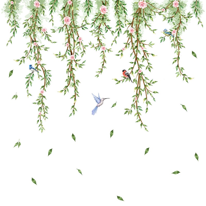 Home Decor Window Blinds - Autocollant Mural en verre Branches fleurs