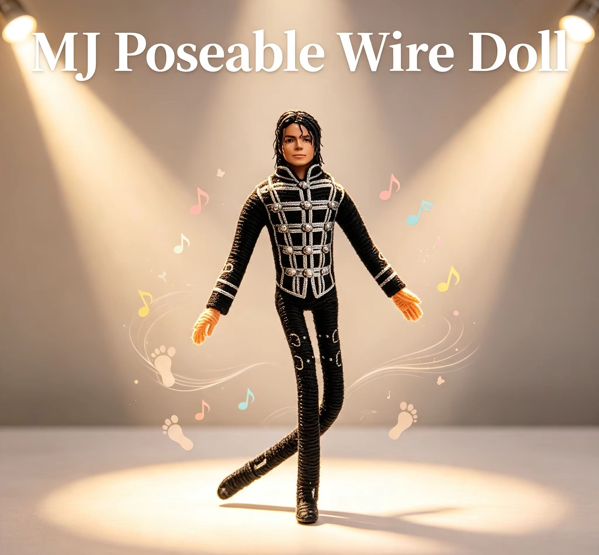 Home Decor Unique Items - Figurine articulée en peluche Michael Jackson,