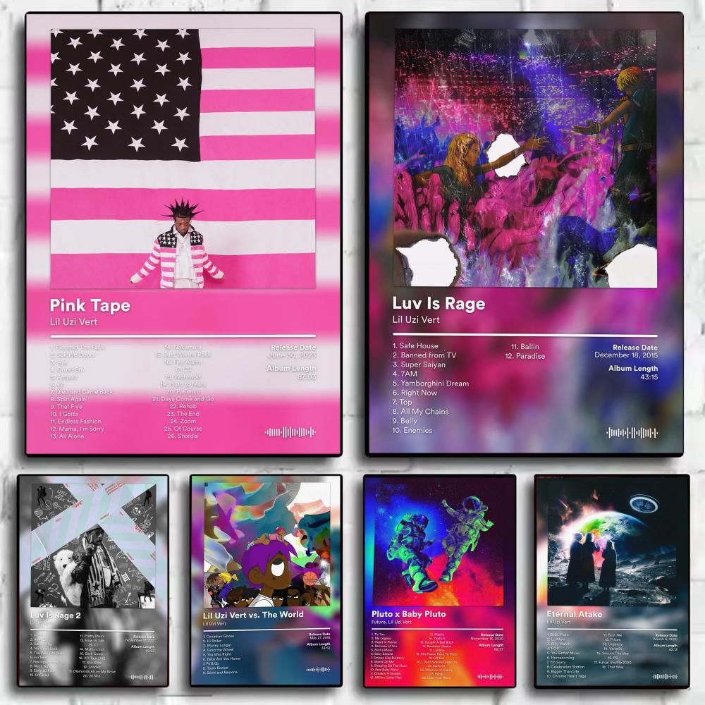 Home Decor Living Room Ideas - Affiche d'album Lil U-Uzi V-Vert, autocollants