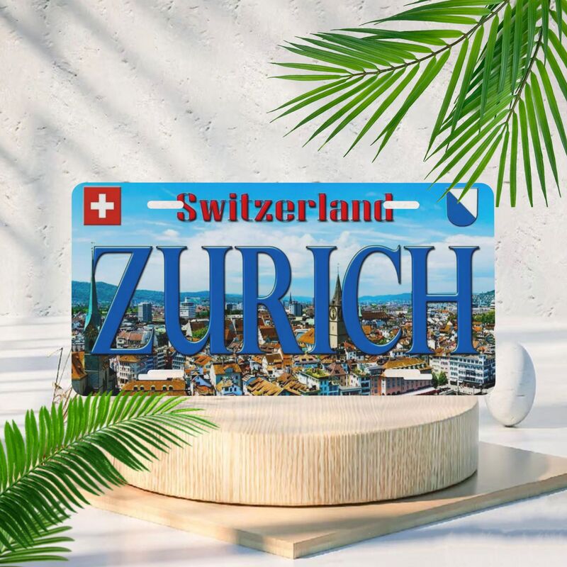 Home Decor Zurich - Plaque en aluminium Zurich Suisse, Décoration