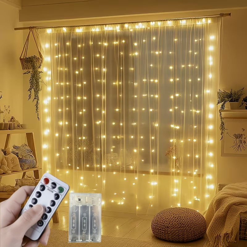 String Curtain Light - Guirlande lumineuse à piles pour rideau