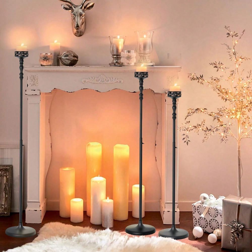 Home Decor Event - Porte-bougies coniques réglables en métal, chandeliers