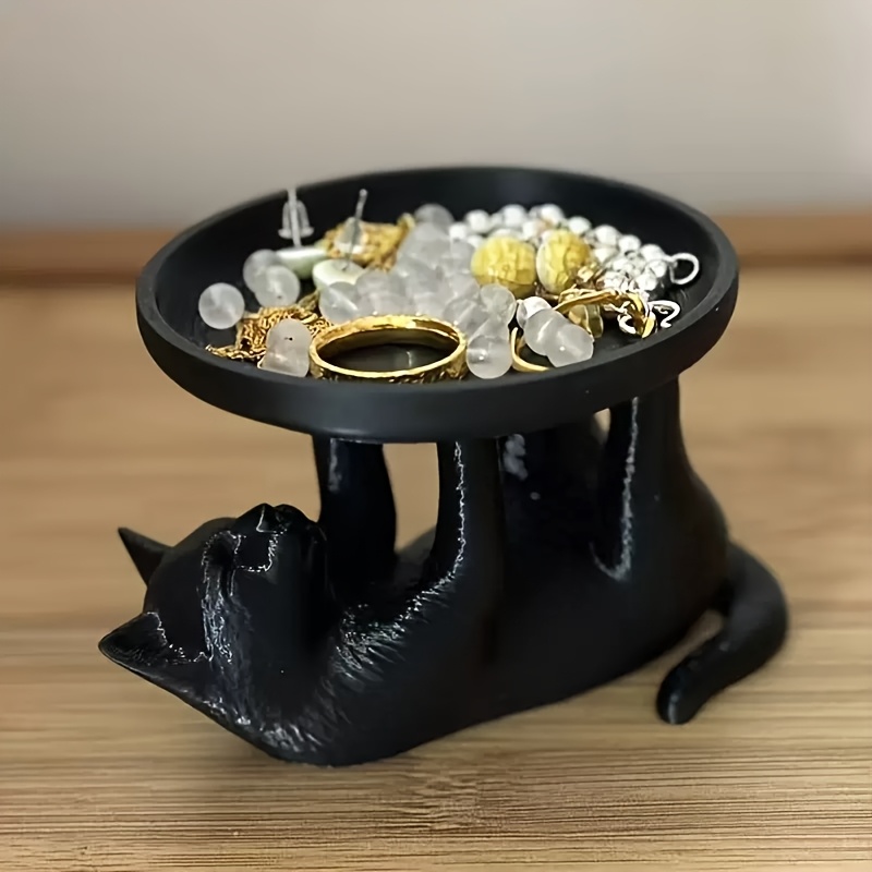 Vanity Home Decor - Plateau à bijoux chat noir mignon