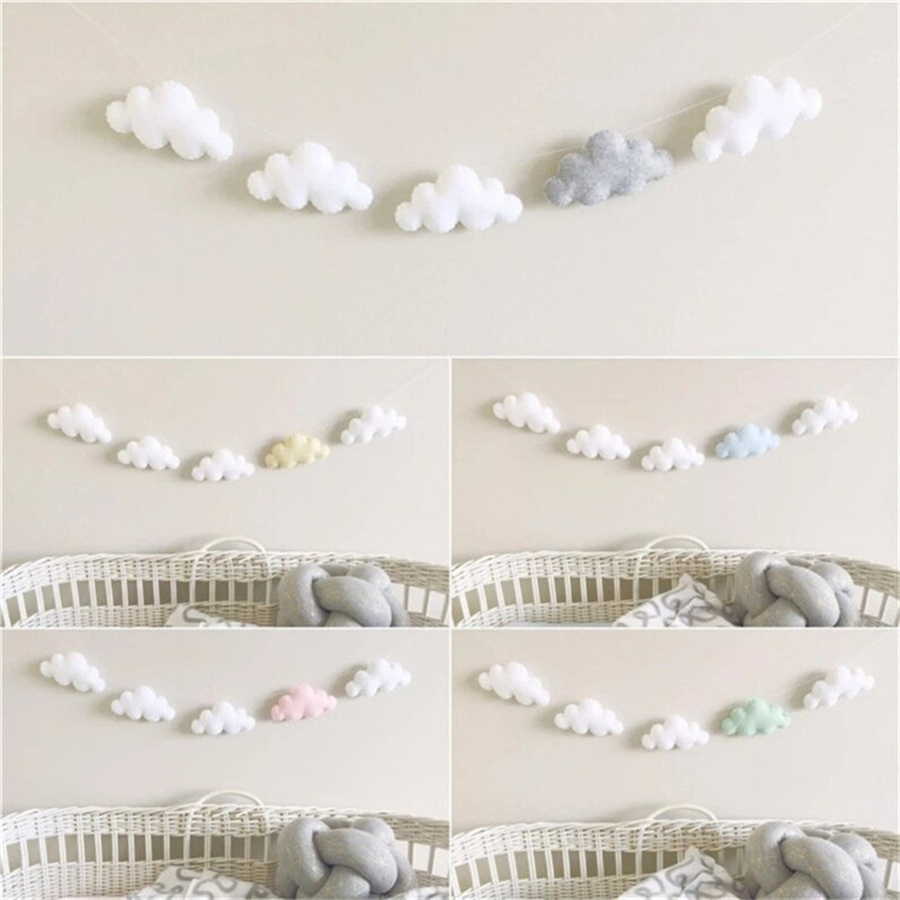 Home Decor Korea - Guirlandes de nuages en feutre nordique,