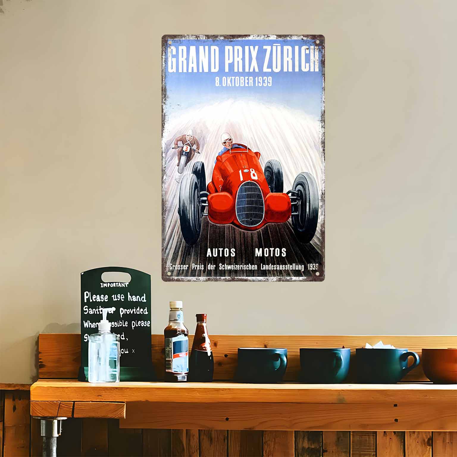 Affiche de course vintage 2D p - Home Decor Zurich avis et prix