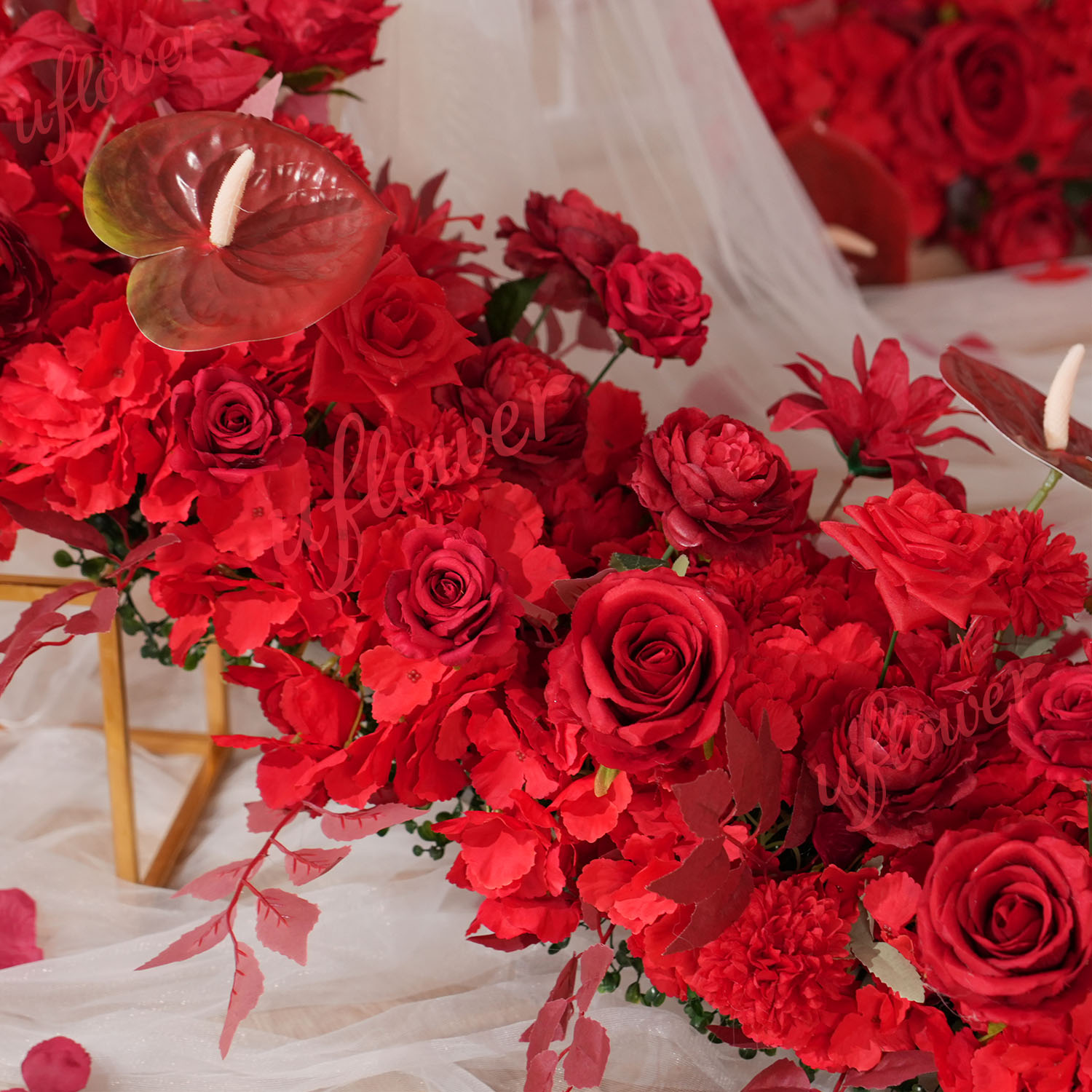 Uflower rouge fleur rangée mar - Home Decor Event avis et prix